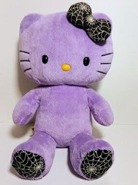 Custom Made Halloween Bulild A Bear Hello Kitty with Spiderweb Accents